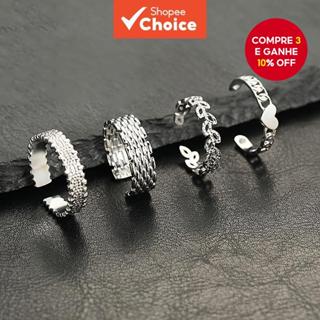 Conjunto de Anéis com Corrente de Coração Fashion para Mulheres, Acessório de Joia Ajustável em Aço Inoxidável em Oferta na Shopee