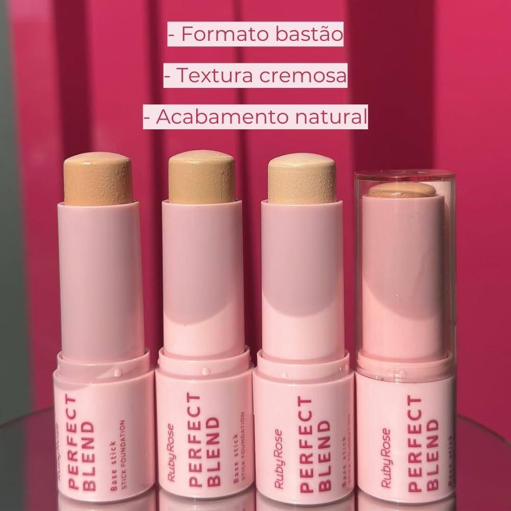 Base em Bastão Stick Ruby Rose Perfect Blend – Acabamento Natural – Linha Rosa