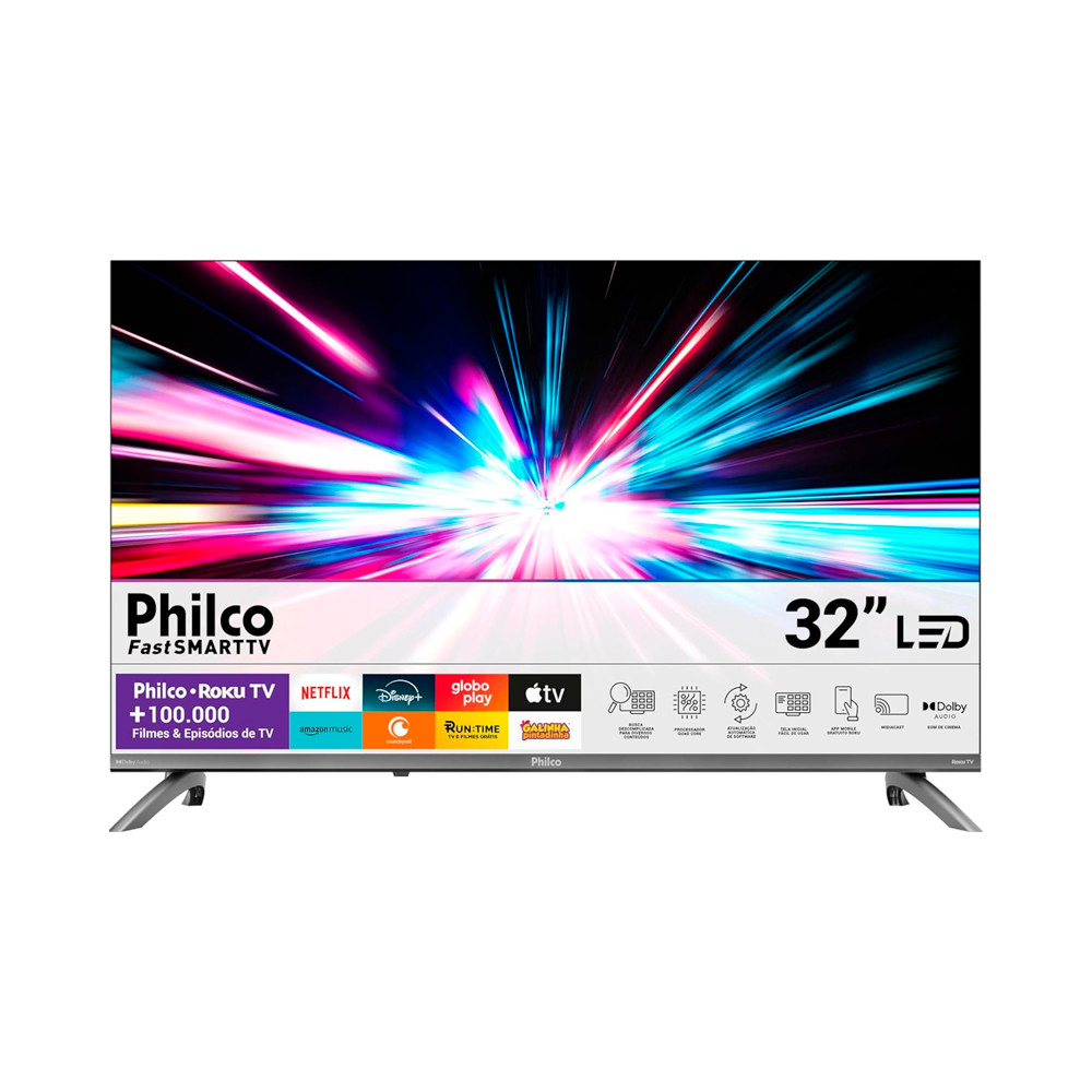 Smart Tv 32'' Philco Roku Tv Dolby Áudio Hdr10 P32crb
