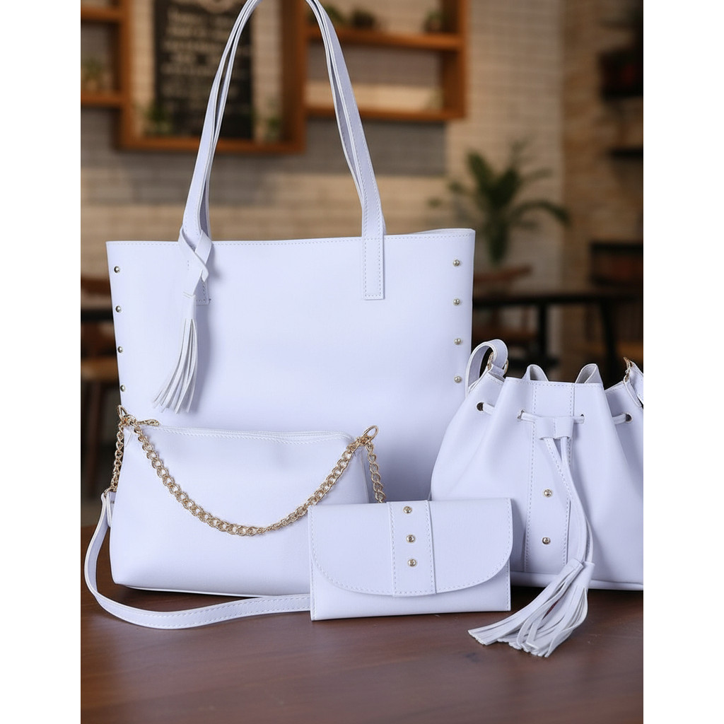 Kit 4 Bolsas Feminina Sacola Saquinho Baladinha E Carteira
