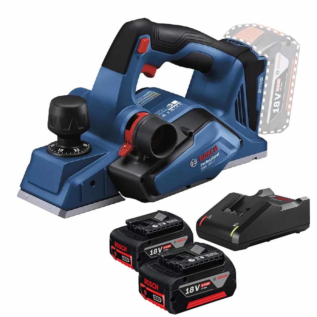 Plaina Industrial 18V GHO 185 LI Com 2 Baterias e Carregador - Bosch