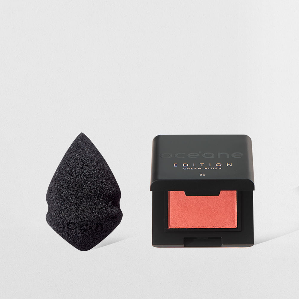 Kit Mini Blush Cremoso Caramelo + Mini Esponja de Maquiagem Océane Edition (2 Produtos) em Oferta na Shopee
