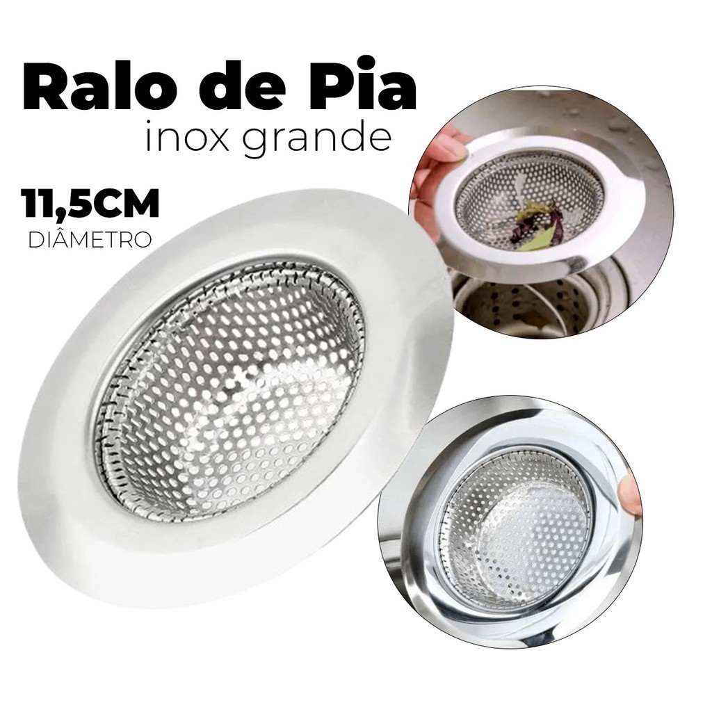 Ralo para Pia de Cozinha Inox 11,5 cm  Ralo Cestinha Com Borda Ralinho Cestinho Pia em Oferta na Shopee