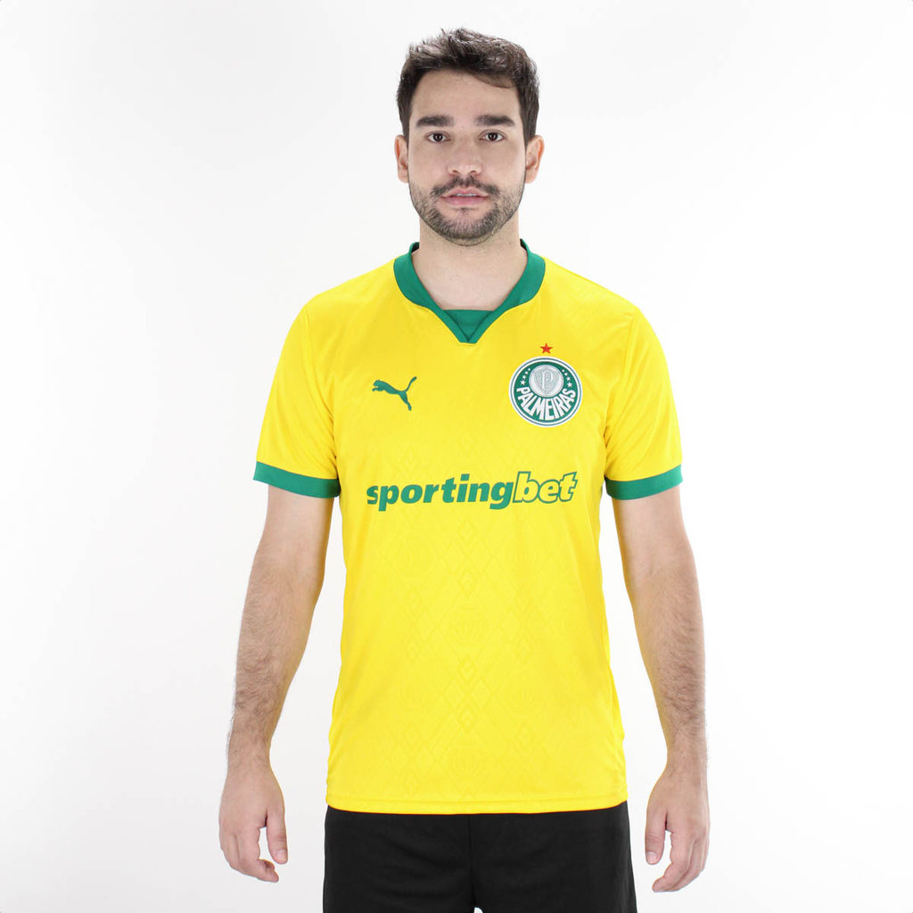 Camiseta de Time Puma Palmeiras Torcedor Third Jersey 2025 Amarelo - Masculino