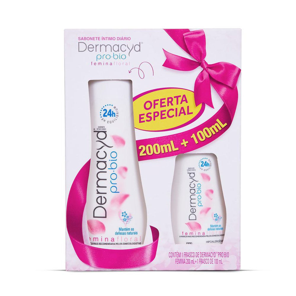 Kit Sabonete Líquido Íntimo Dermacyd Femina 200ml + 100ml em Oferta na Shopee