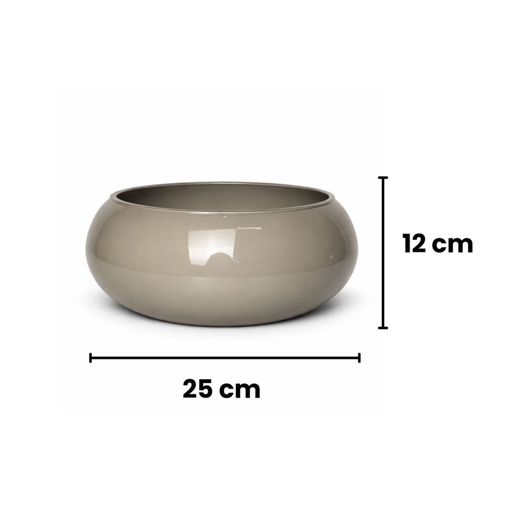 Vaso Vidro Redondo Baixo Cappuccino Terrário Décor Ikebana · foto 2