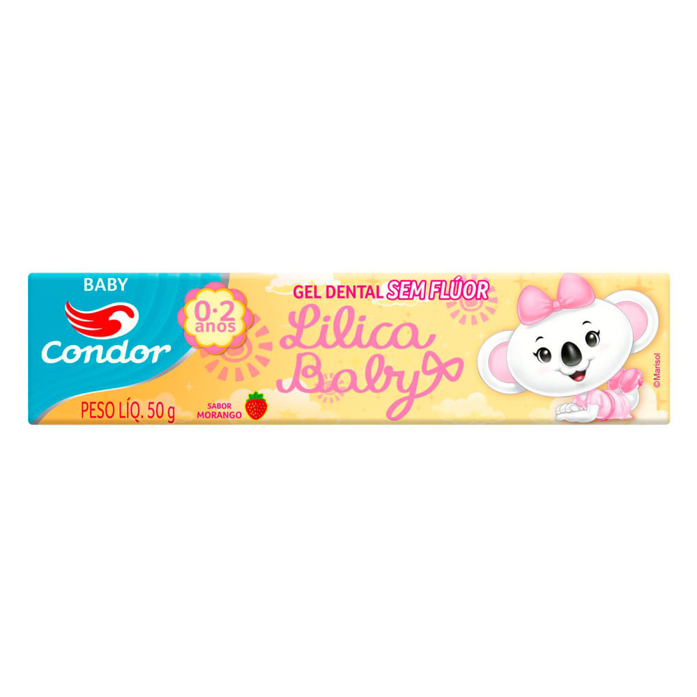 Gel Dental Infantil Lilica Baby Sem Flúor Morango 50g em Oferta na Shopee