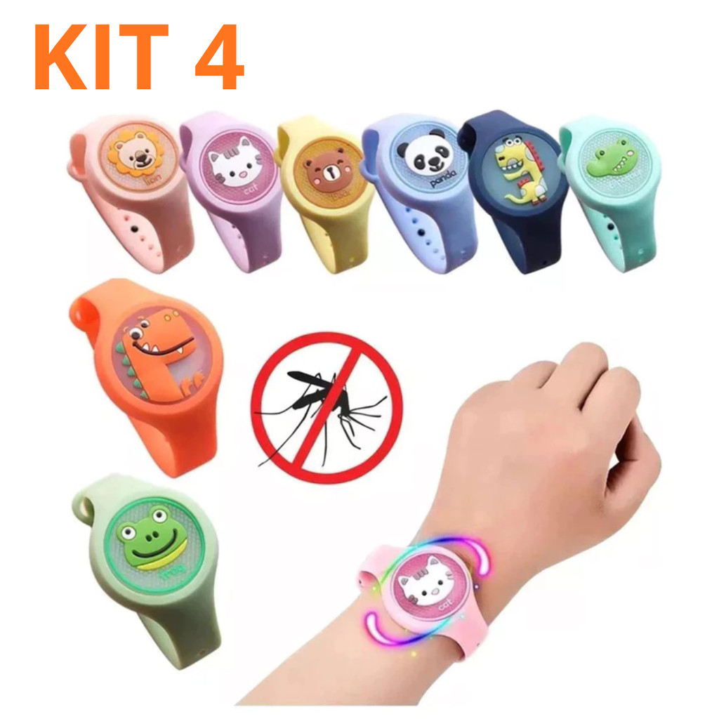 KIT 4 PULSEIRAS REPELENTE MOSQUITO PERNILONGO INFANTIL