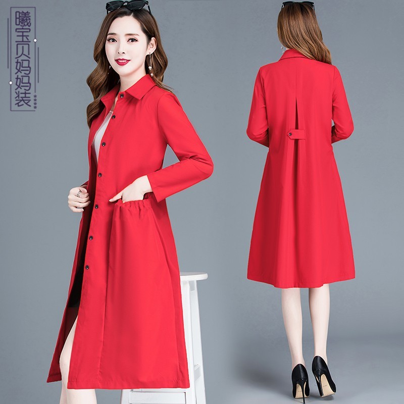 Primavera feminino blusão de meia-idade idosos roupas femininas roupas da mãe tamanho grande solto estilo de comprimento