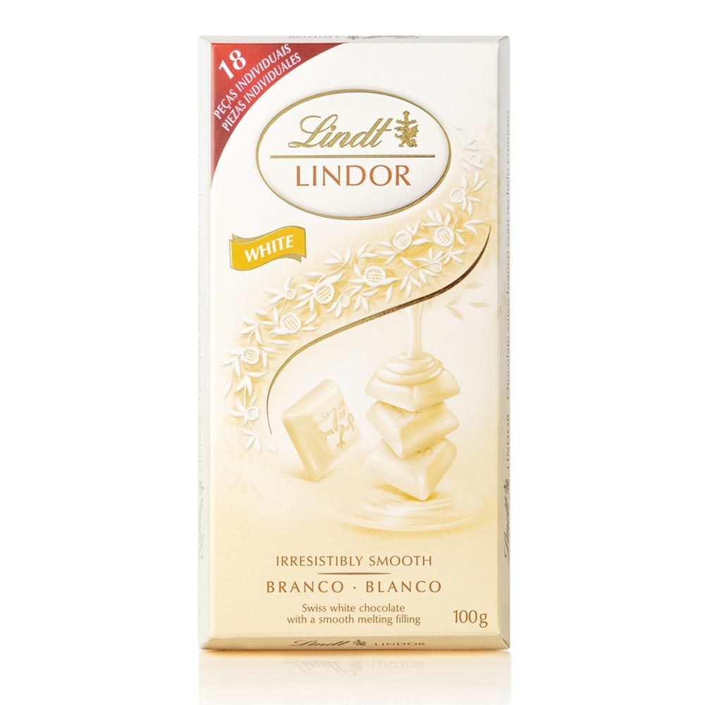 Chocolate Lindt Lindor White com Recheio Cremoso com 100g em Oferta na Shopee
