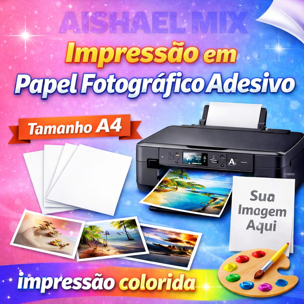 Impressão Em Papel Fotográfico Adesivo a4 Alta Qualidade Colorida