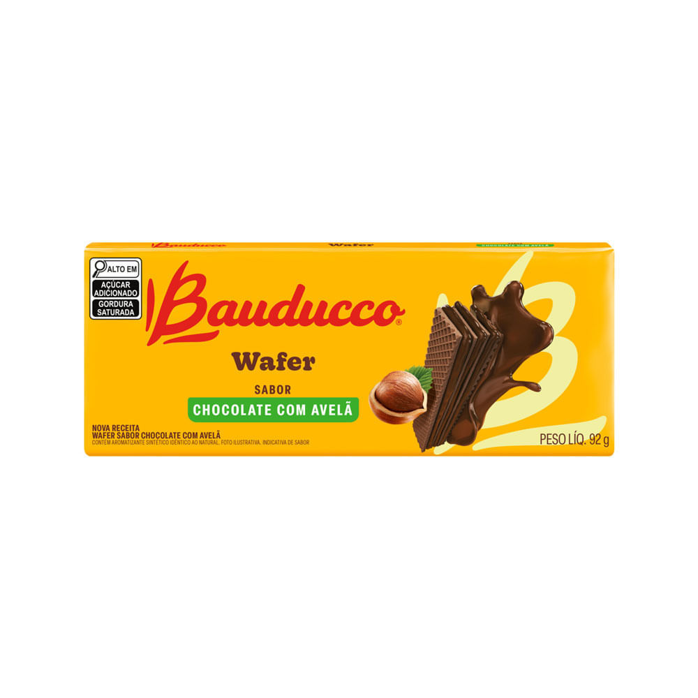 Biscoito Bauducco Wafer Chocolate com Avelã 92g em Oferta na Shopee