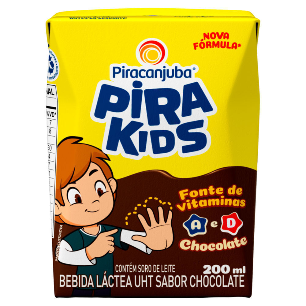 Bebida Láctea Pirakids School Sabor Chocolate 200ml em Oferta na Shopee