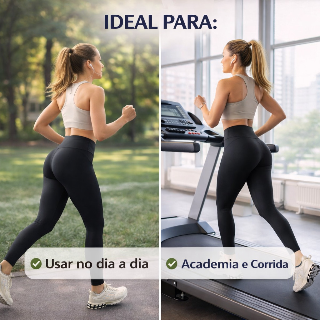 Calça Legging Feminina Alta Compressão para Academia, Treino e Yoga Modeladora Zero Transparência
