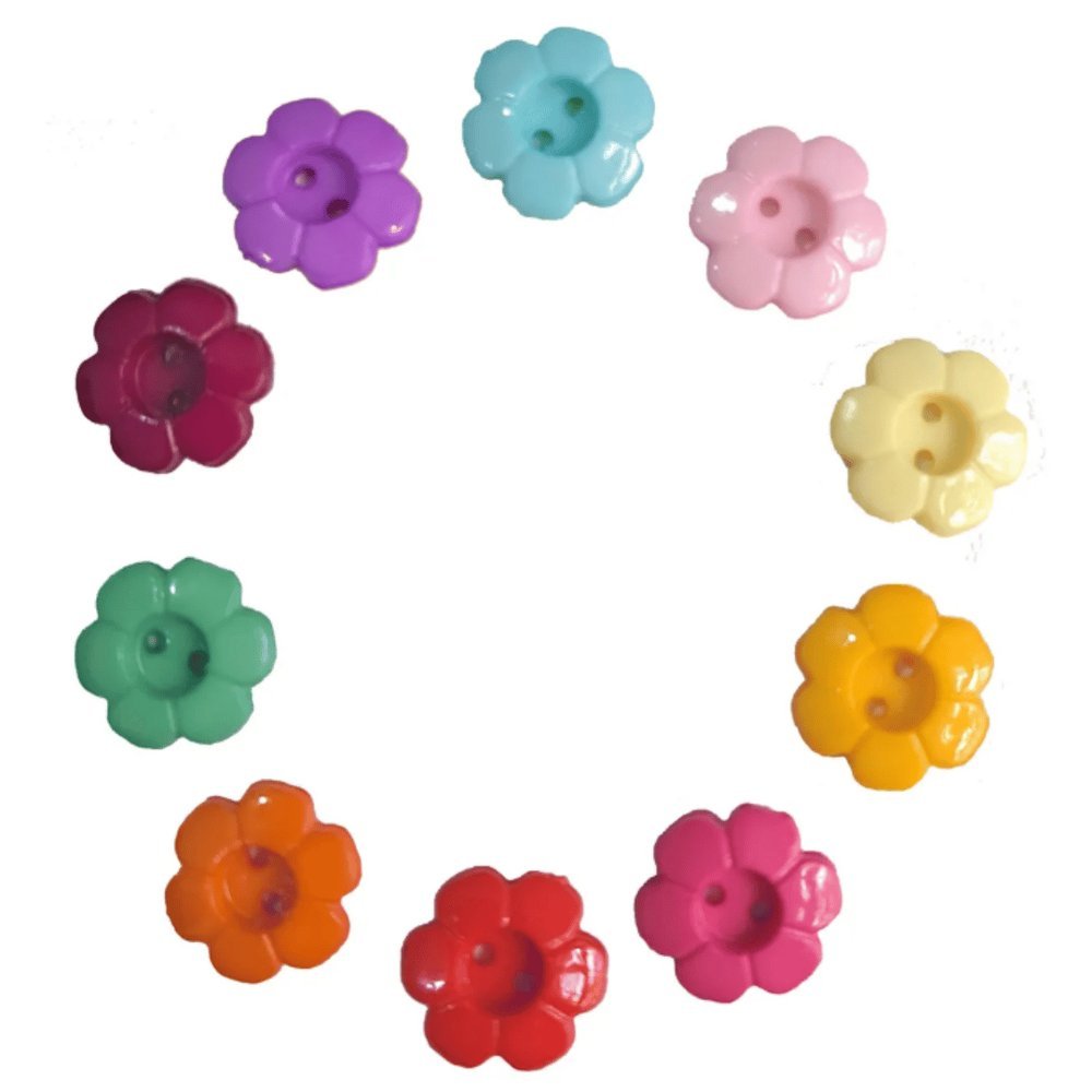 Botão Infantil Flor 9175 Com 2 Furos 13mm Pacote 25 Und em Oferta na Shopee