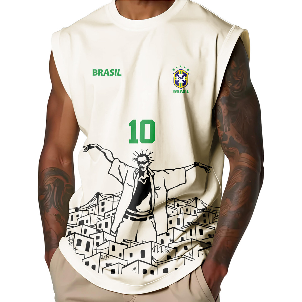 Camiseta Cavada Oversized Sabotage Brasil Copa Camisa Regata Over StreetWear