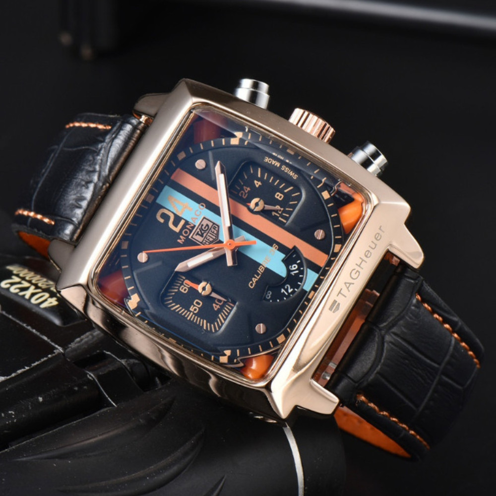 Luxo clássico quadrado homem esportes relógio masculino quartzo pulso cronógrafo elegante em Oferta na Shopee