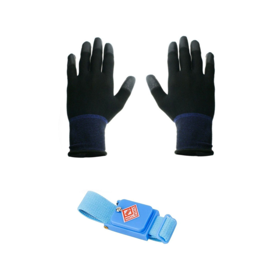 Kit Luva + Pulseira Antiestática Esd Profissional