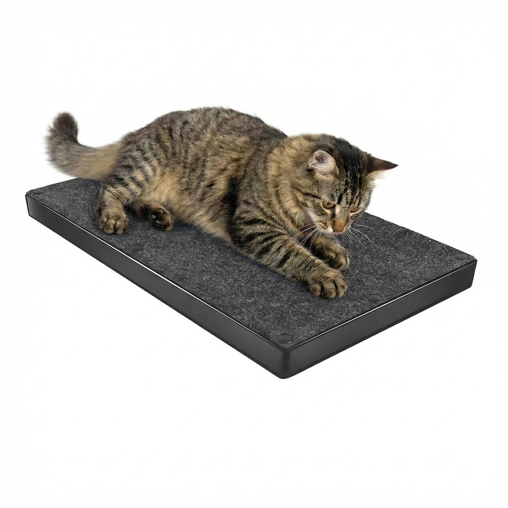 Arranhador Interativo Para Gato De Carpete E Plástico Plano Prático Reforçado Para Pet