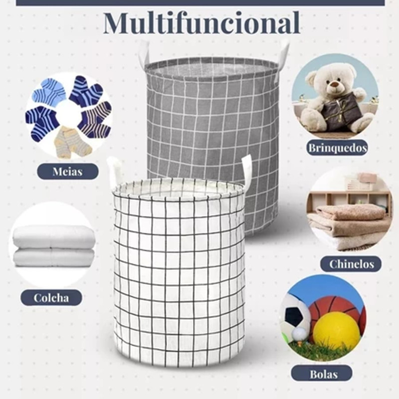 Cesto de armazenamento multifuncional dobrável - Impermeável, durável e com grande capacidade.