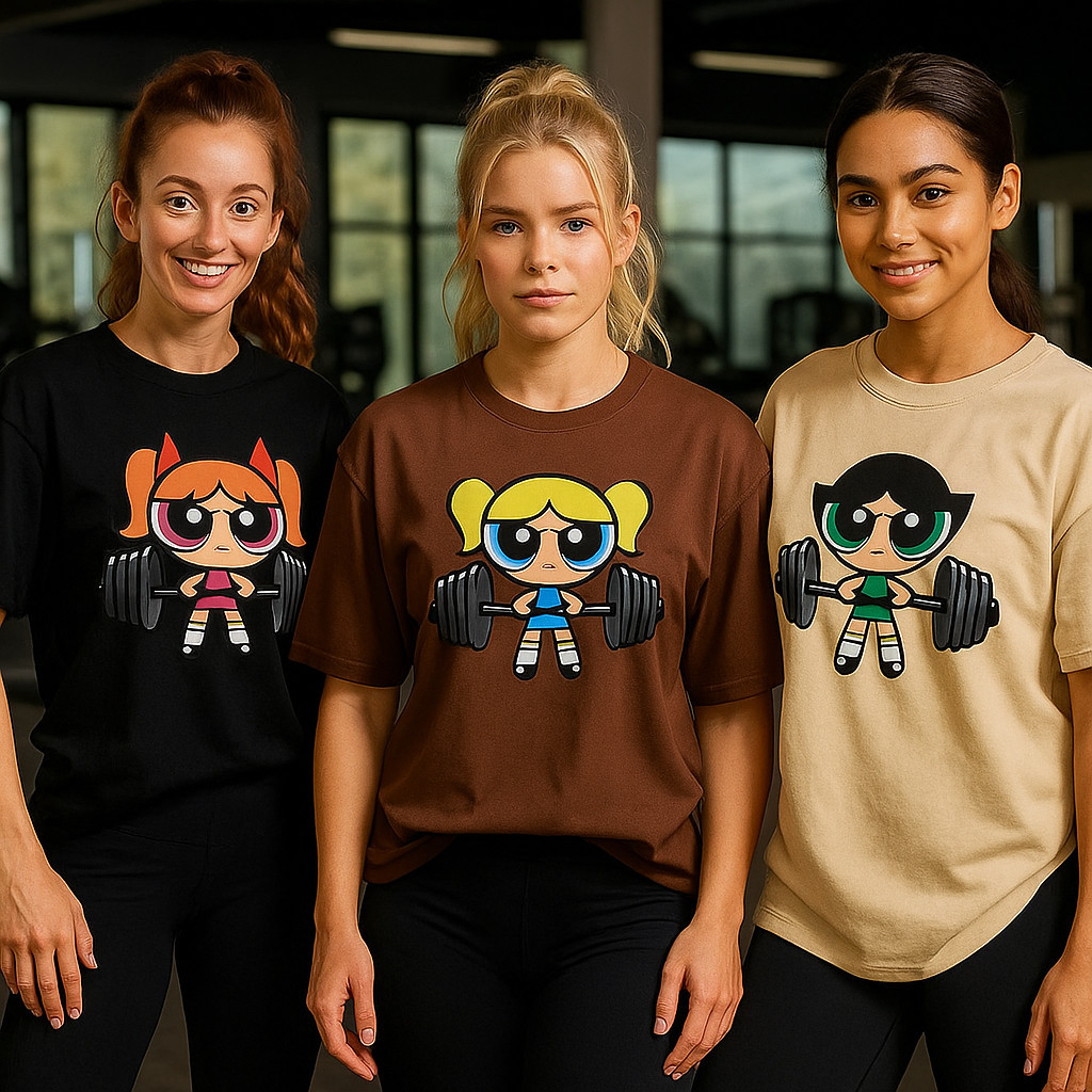 Kit 3 Camisetas Femininas Academia Meninas Superpoderosas Fitness Treino Moda Streetwear 