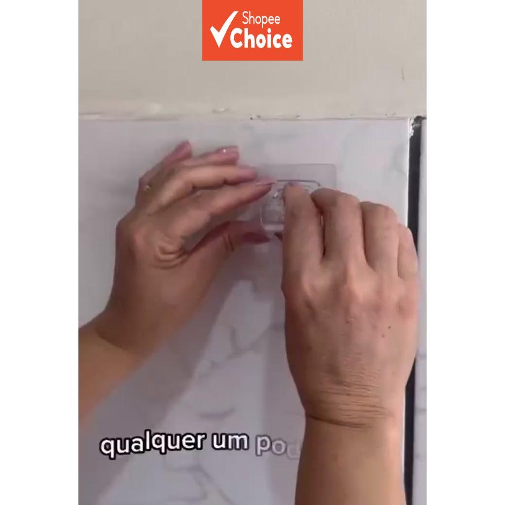  Conjunto de Suportes para Varão de Cortina para Até 16 Varões com Adesivo Dupla Face, Instalação Sem Furadeira, 4 kg