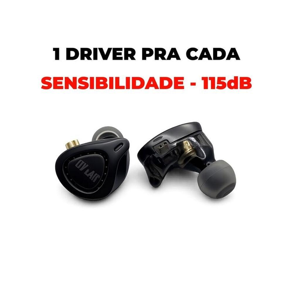 FONE DE OUVIDO DYLAN DE-515 PRETO RETORNO MÚSICO IGREJA GAMER