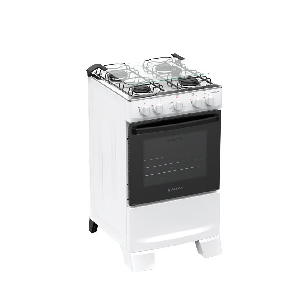 Fogão 4 Bocas Atlas Coliseum Plus Mesa de Inox A Gás Manual em Oferta na Shopee