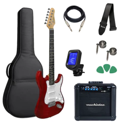 Kit Guitarra Giannini G100 Trd/wh Red Capa Cubo+ Acessórios