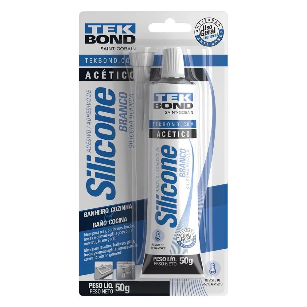 Silicone acético para vedação 50 gramas - Tekbond em Oferta na Shopee