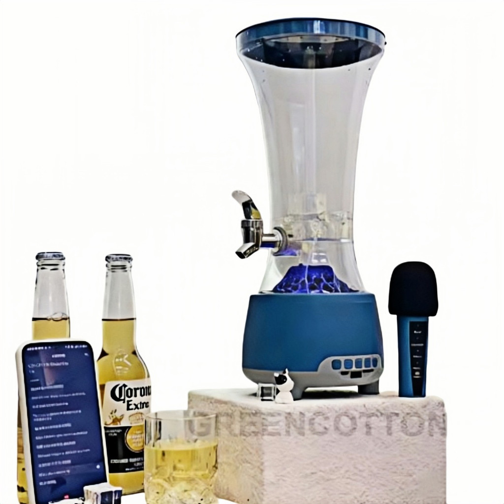 Torre de Chopp e Cerveja 1.5L com Caixa de Som Bluetooth e Microfone Karaoke LED P.HQ