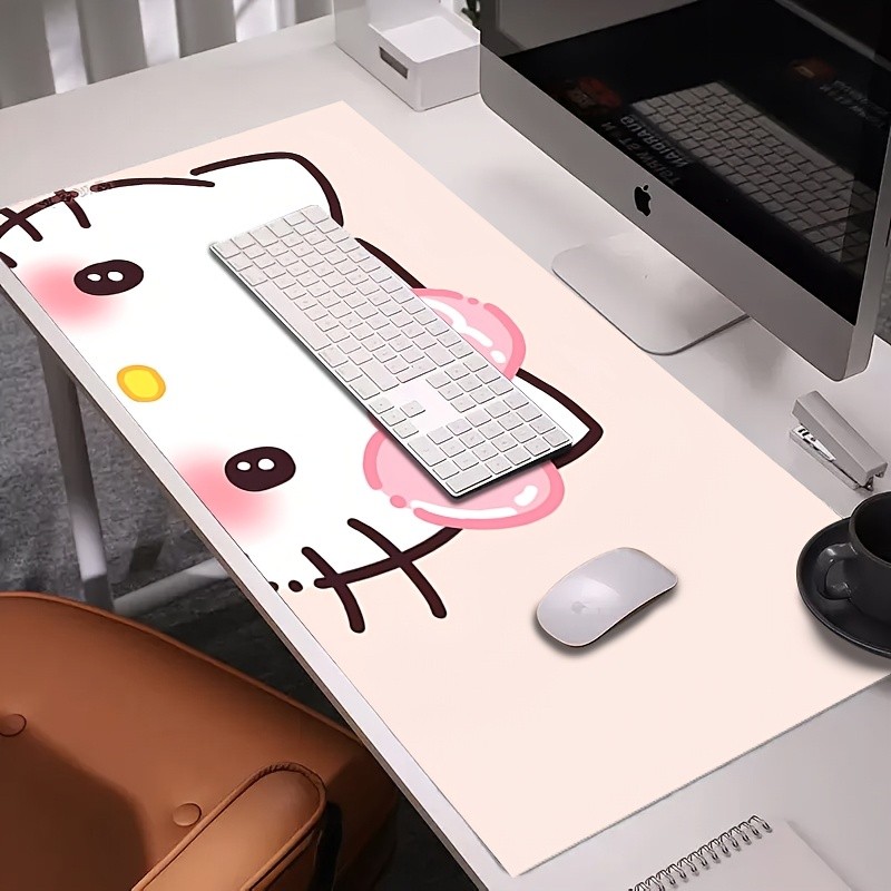 Mousepas Rosa Estilo Cartoon Hello Kitty com Design em Estilo Banda Desenhada Em Hd