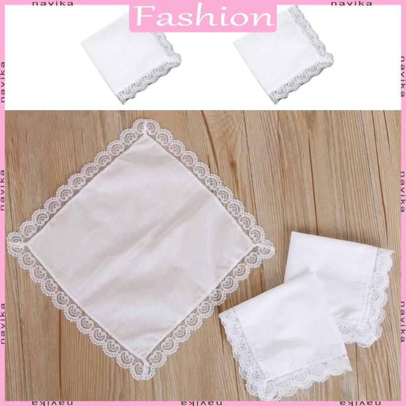 26x27cm Masculino Feminino Lenços Sólido Branco Bolso Renda Guarnição Toalha Pintura Para Woma