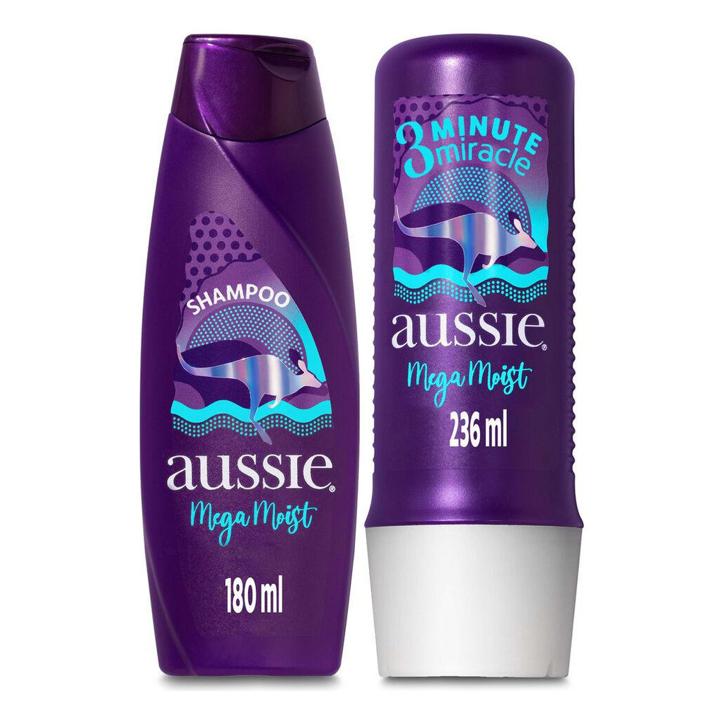 Kit Aussie Mega Moist Shampoo + 3 Minutos Milagrosos