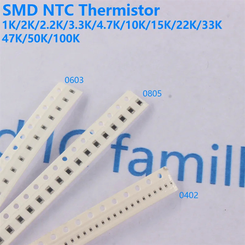 10 Peças Termistor SMT NTC Sensor De Temperatura Baixa 0402 0603 0805 10k 50k 100k 3950 1k 20k Em Estoque chip BQHF
