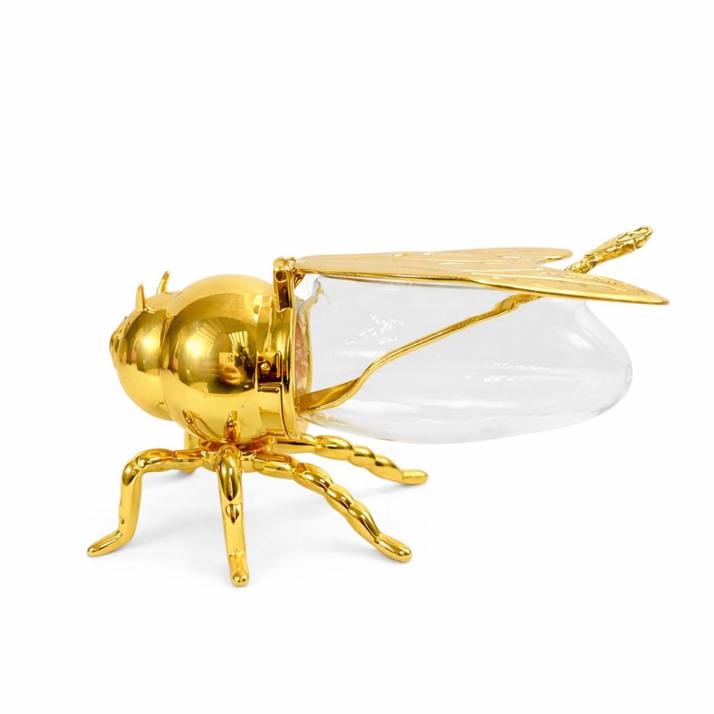 Meleira Abelha de  Acrílico Dourada Com Colher 25054 - Vencedor