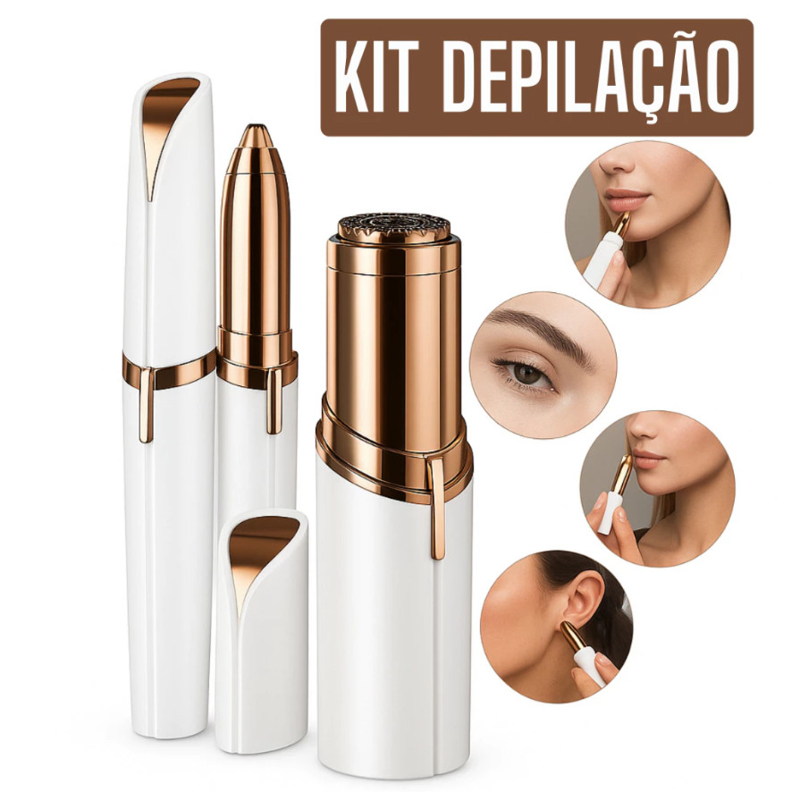 Depiladores Elétricos Portáteis Tipo Caneta Batom Indolor Tira Pelos Rosto Nariz Sobrancelha Feminino Compacto-WYL