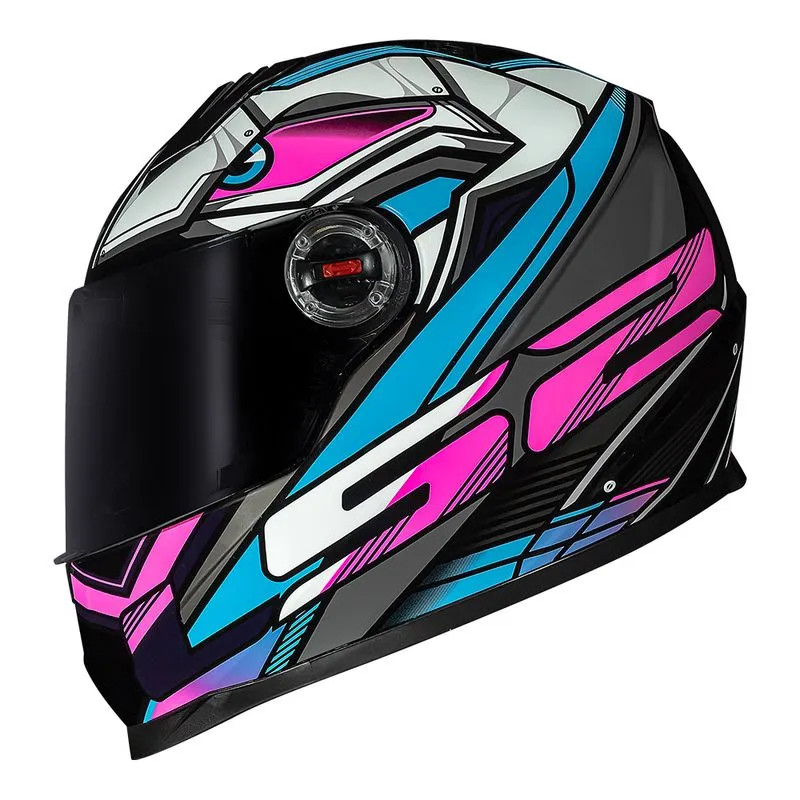 Capacete LS2 FF358 Xdron Azul Cyan Mais Viseira Camaleão