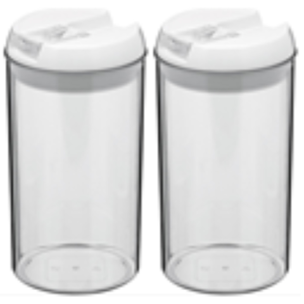 Kit 2 Pote Porta Mantimentos Pratik Hermético Plástico 1,1L 21x11 Transparente