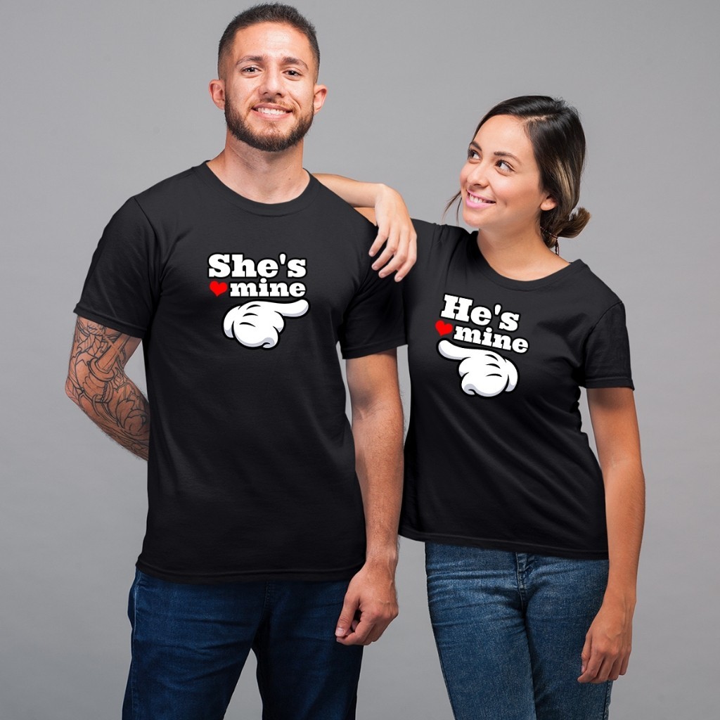 Kit Casal 2 Camisetas She´s Mine He`s Envio Imediato Envio Em Até 4 Horas Envio Relâmpago