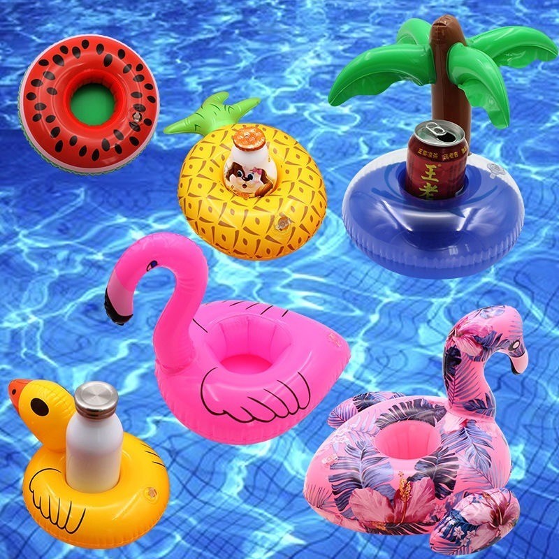 Kit 5/10/15/20 Porta Copos Boia Inflavel Piscina Varios Formatos Porta Lata Brinquedos para Piscina em Oferta na Shopee