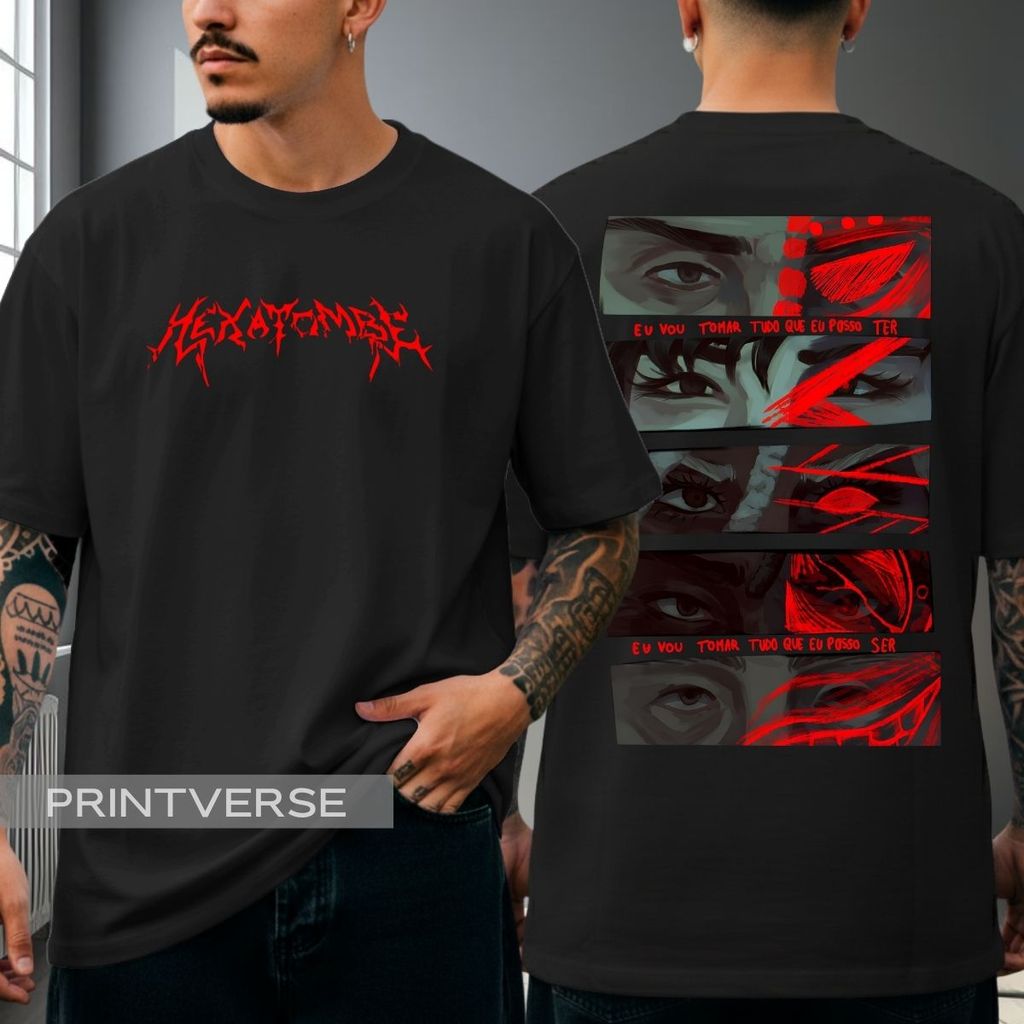 Camiseta Hexatombe Eu Vou Tomar Tudo Que Eu Posso Ter Ser RPG Viral Jogo Camisa Unissex Plus Size Algodão