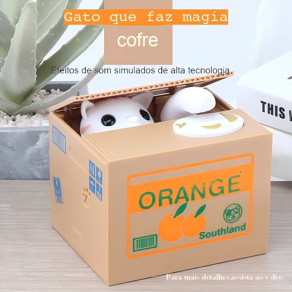 Cofre de Moedas Gatinho Mágico