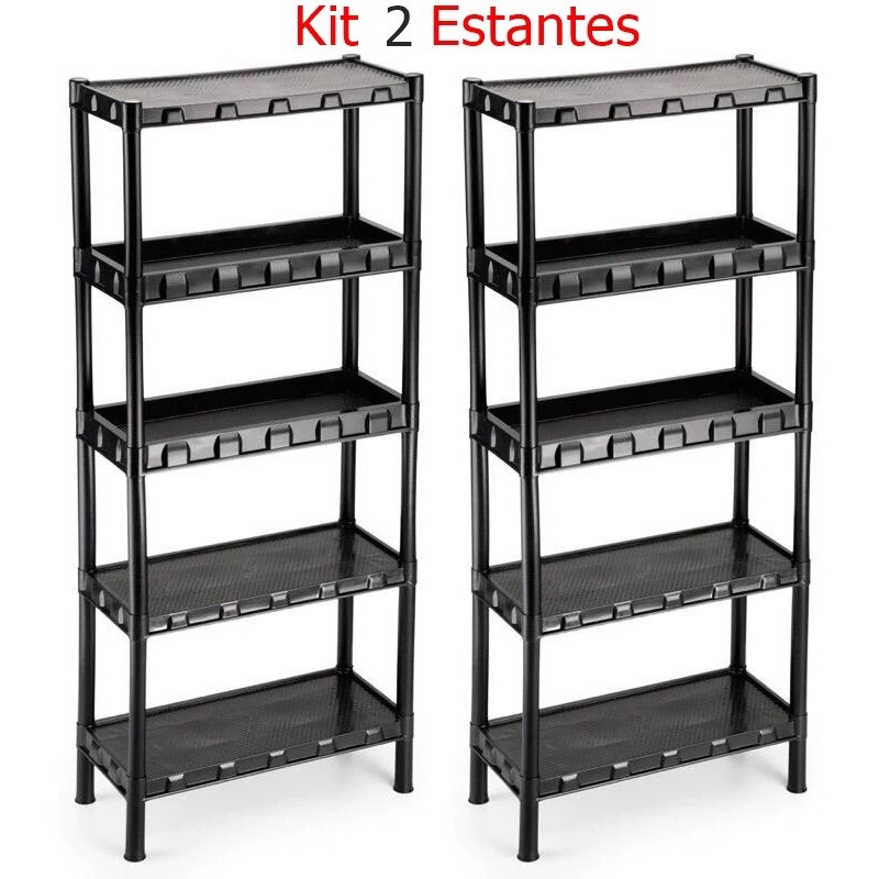 Kit com 2 Estantes Organizadora multiuso 5 prateleiras, tambem temos com 4,3 e 2 em Oferta na Shopee