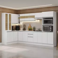 Armário de Cozinha Completa de Canto 100% MDF 447 cm Smart Madesa 02