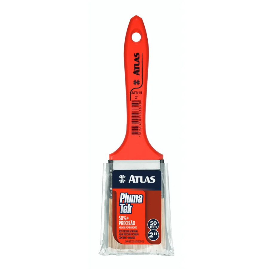 Pincel Pluma Tek Cerdas Sintéticas 2 Polegadas Atlas