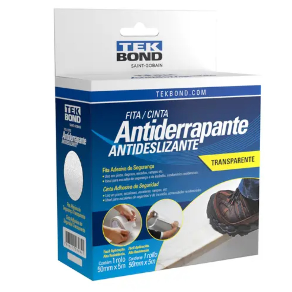 Fita Antiderrapante Tekbond Transparente- 50mm x 5m | Alta Resistência para Pisos, Escadas e Rampas em Oferta na Shopee