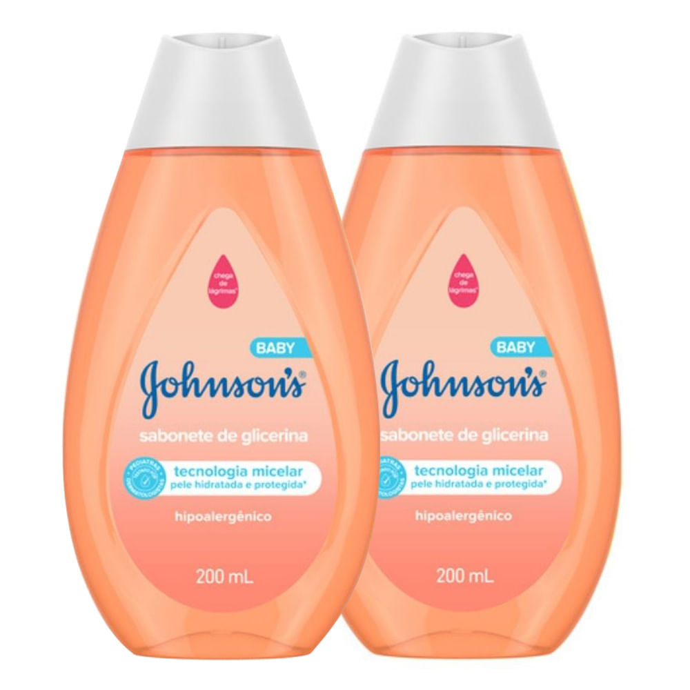 Kit 2 Sabonete Líquido de Glicerina Johnson's Baby 200ml em Oferta na Shopee