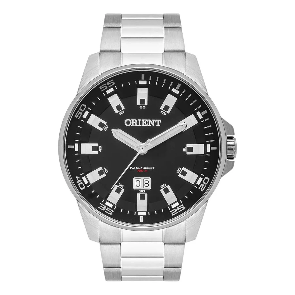 Relógio Orient Masculino Prata Mbss1402 P1sx Preto Original