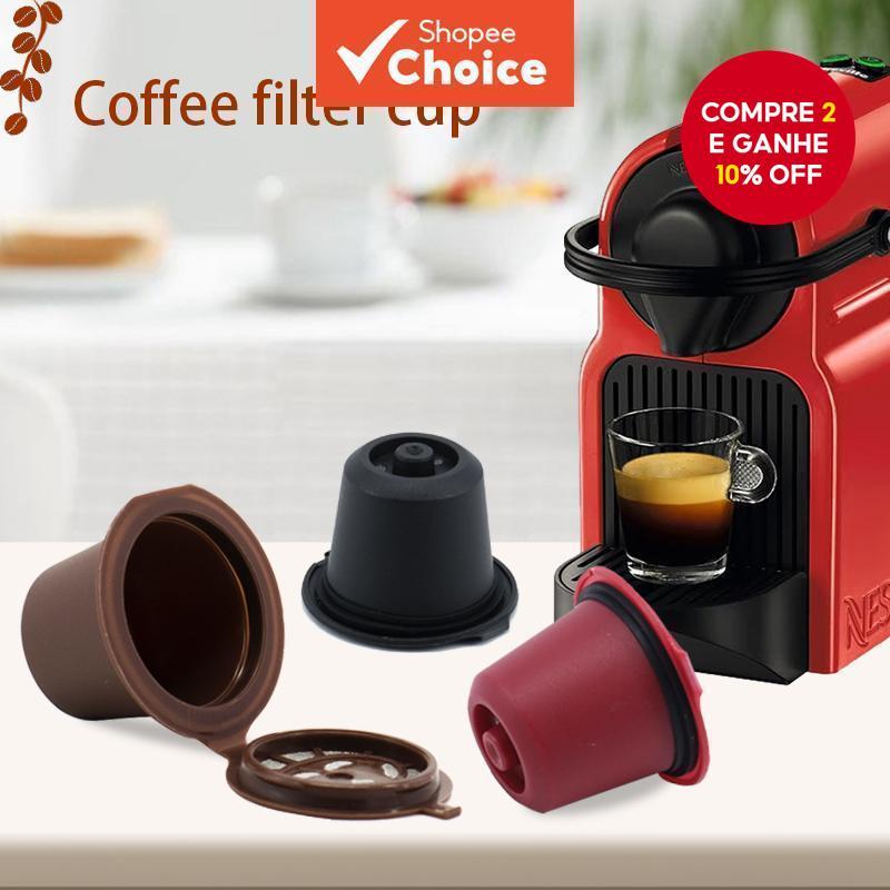 Imagem 6 Peças Recarregáveis Reutilizáveis Para Cápsula Nespresso , Máquina De Café Expresso Cápsulas Com Colher Uma Escova